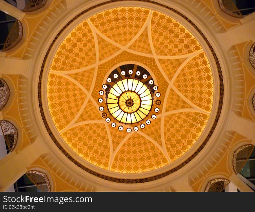 Middle Eastern golden roof top dome design. Middle Eastern golden roof top dome design