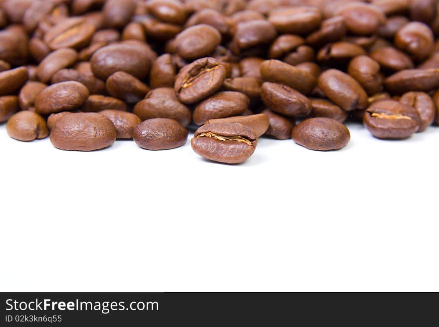 Coffee beans isolated on a white background