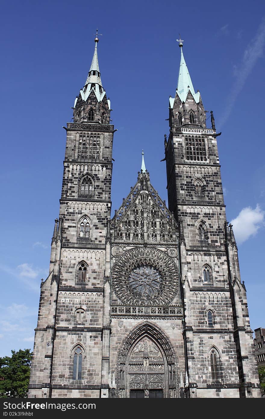 Gothic St. Lorenz church in Nurnberg, Germany.