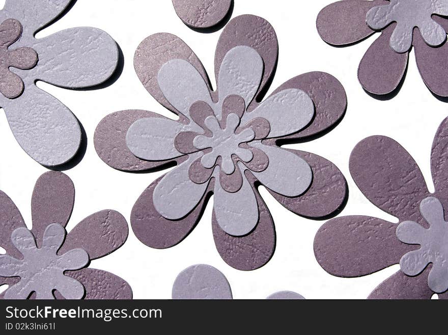 Colorful purple paper flower on white background. Colorful purple paper flower on white background