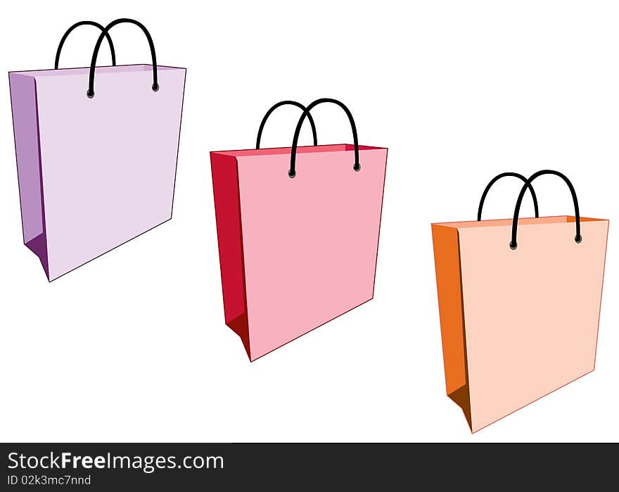 Illustration of colored shopping bads