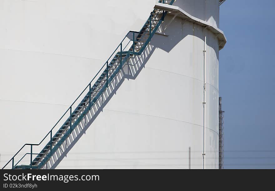 White oil tanks in the harbour of rotterdam