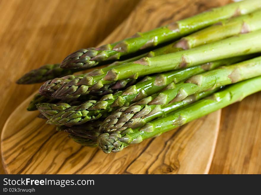 A Bunch Of Fresh ,green Asparagus ,close Up