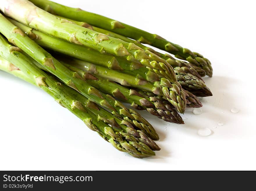 A Bunch Of Fresh ,green Asparagus ,close Up