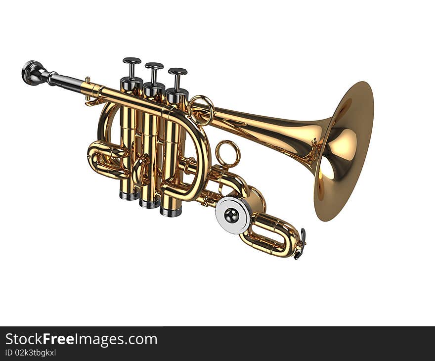 Wind Instrument on white background