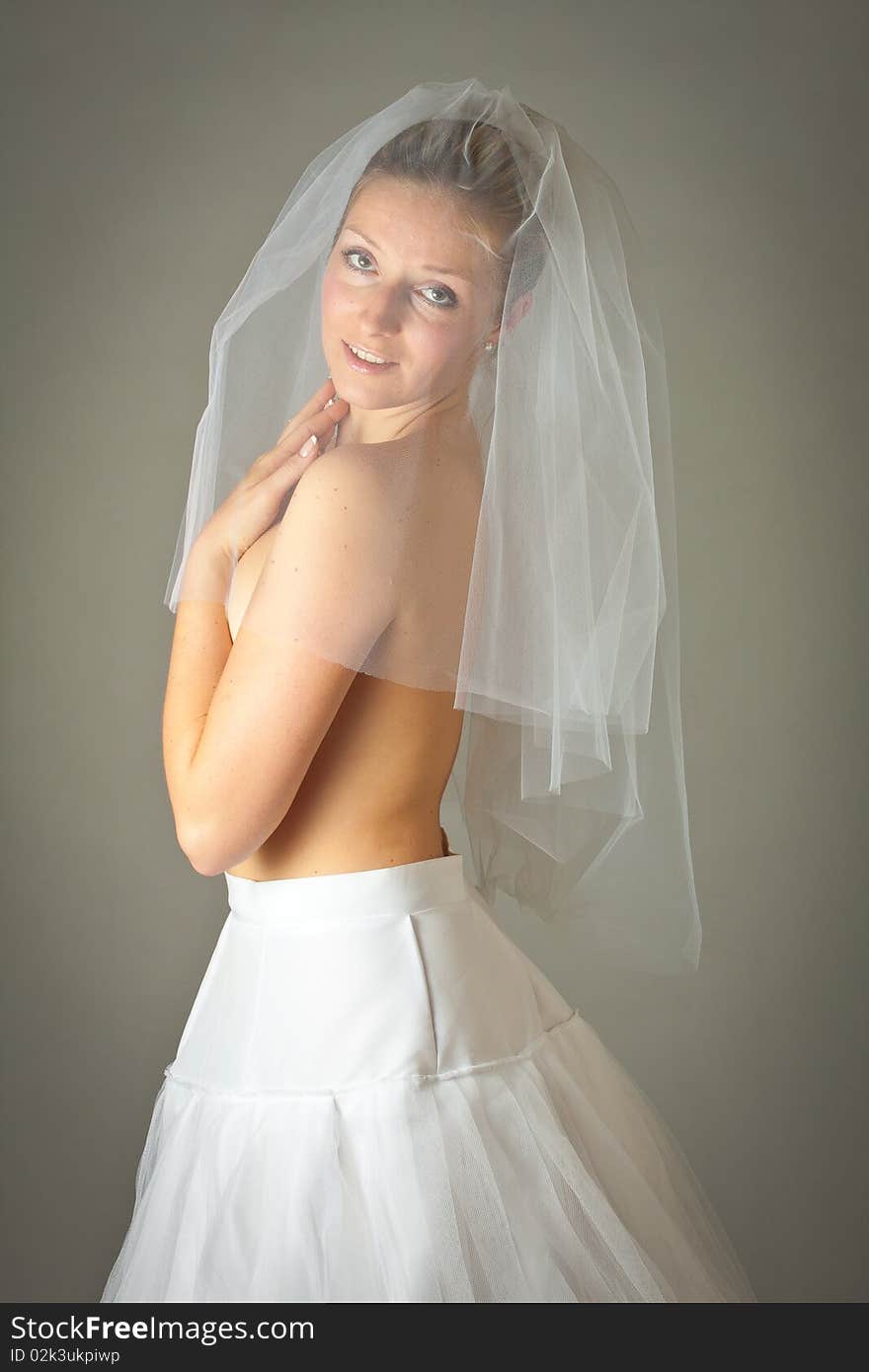 Young Woman In Wedding Dress