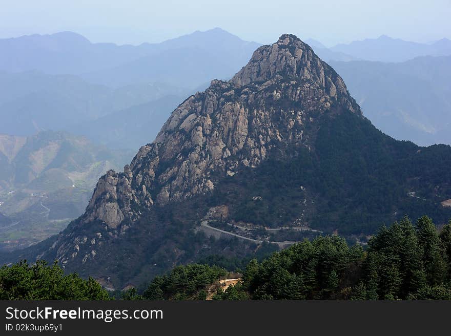 A peak belong to QingLiang mountains in Anhui China. A peak belong to QingLiang mountains in Anhui China