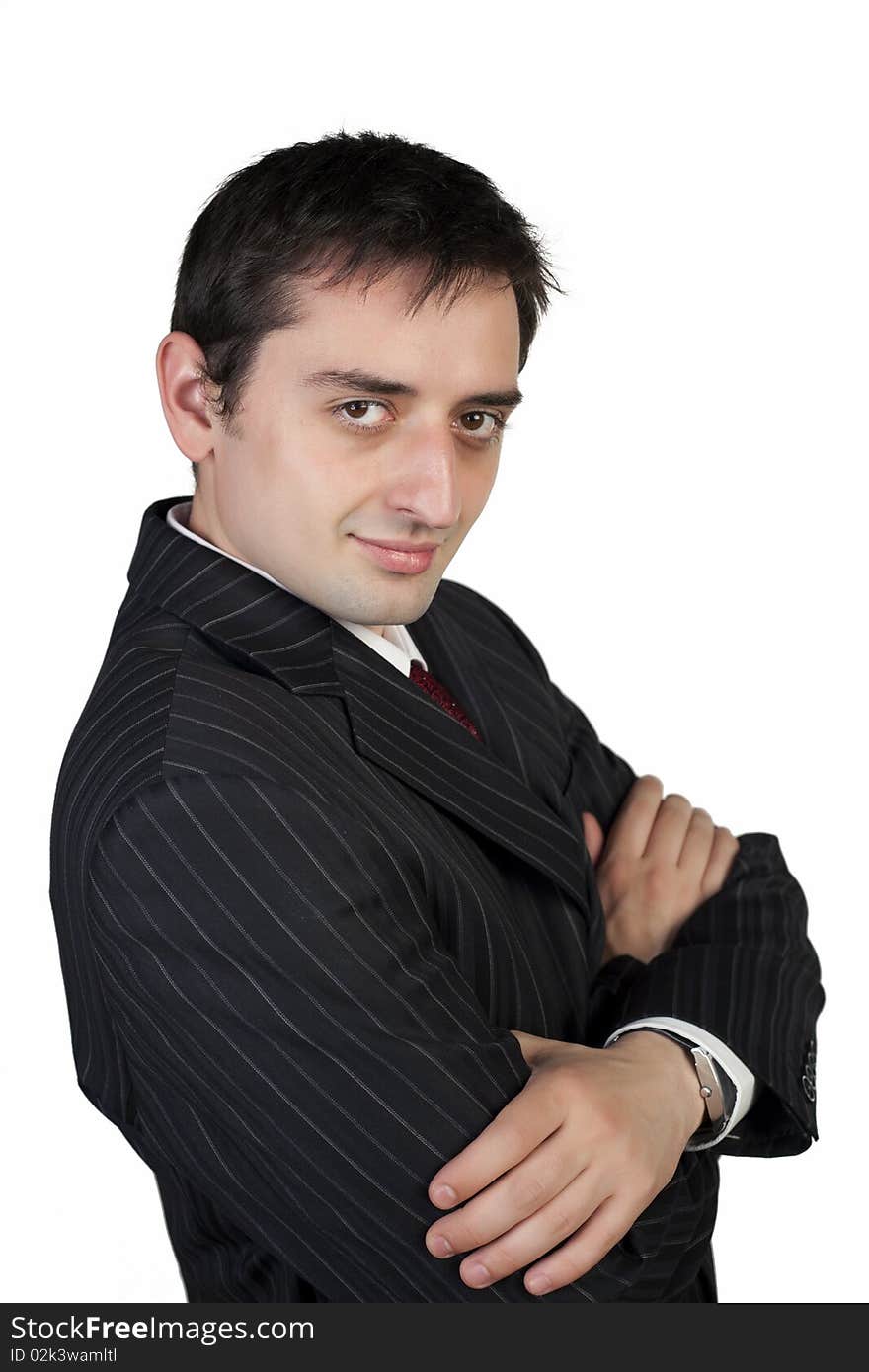 Young man posing on a white background. Young man posing on a white background