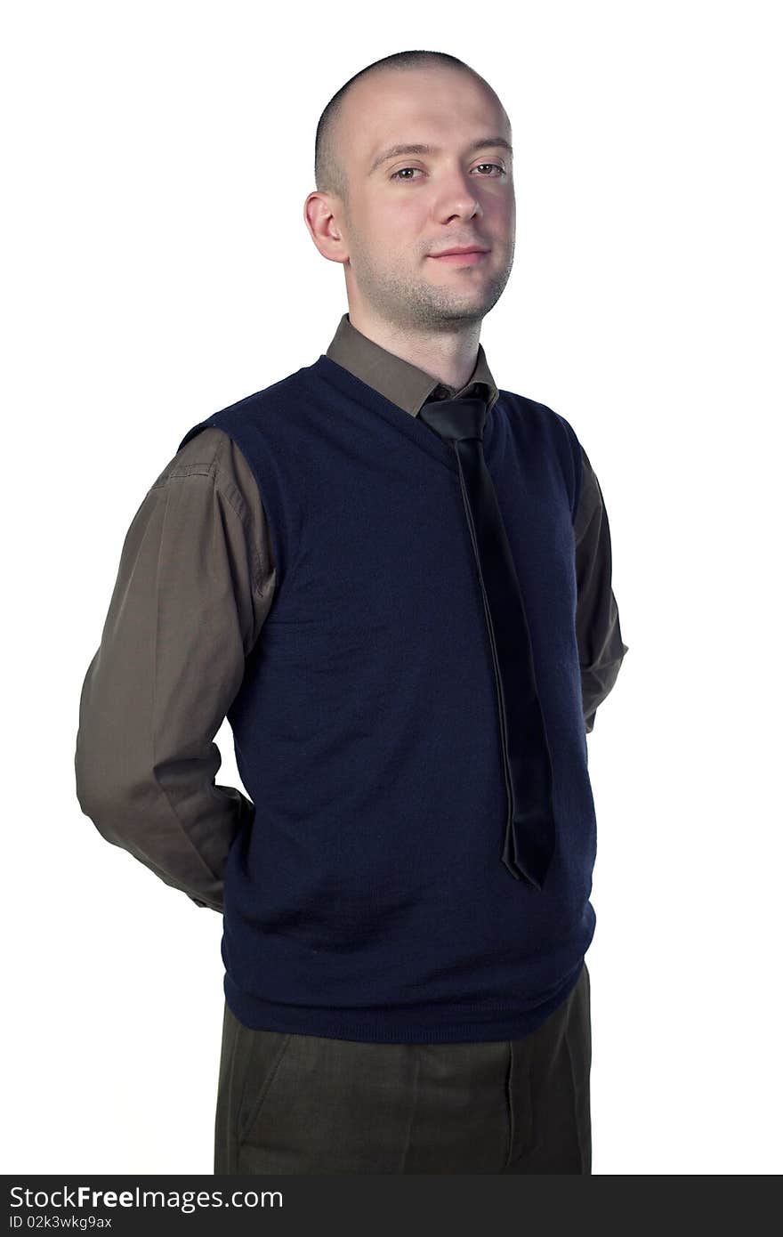 Young man posing on a white background. Young man posing on a white background