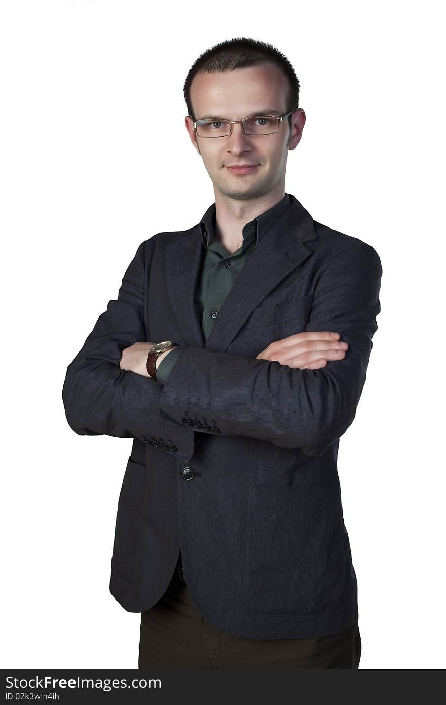 Young man posing on a white background. Young man posing on a white background