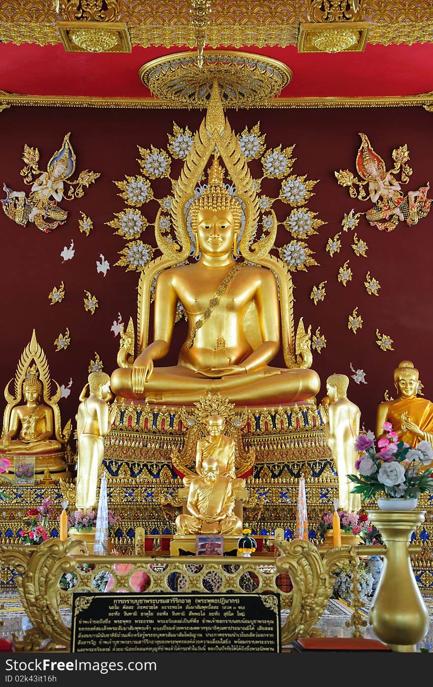 Image of buddha in Chai-Mong-Kol pagoda, northeast of thailand.