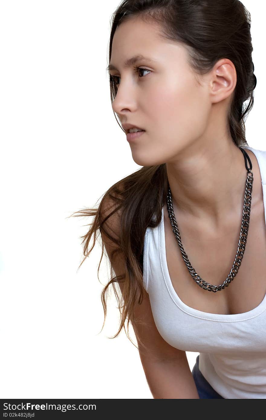 Beautiful female with chain necklace