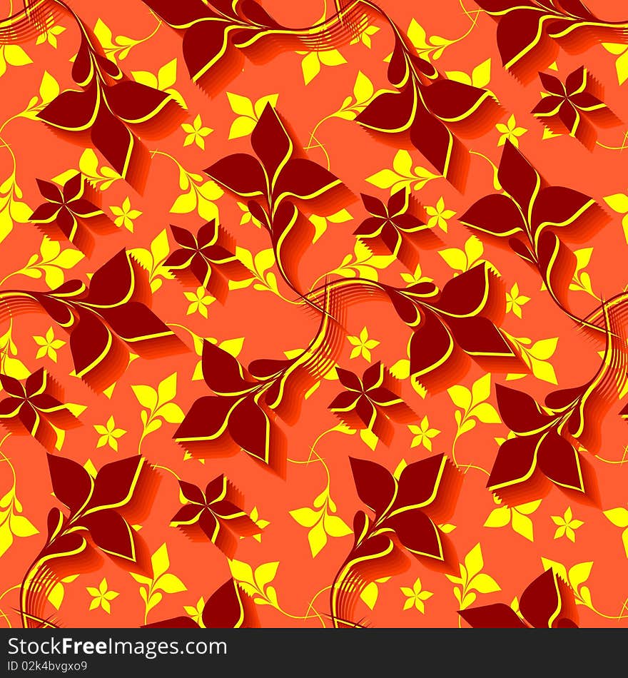 Seamless brown flower vector wallpaper. Seamless brown flower vector wallpaper