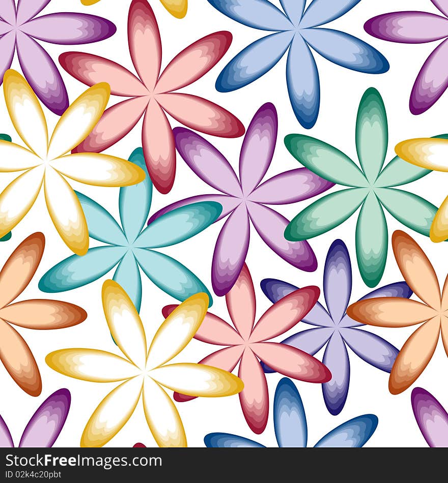 Vivid colorful repeating flower background. Vivid colorful repeating flower background