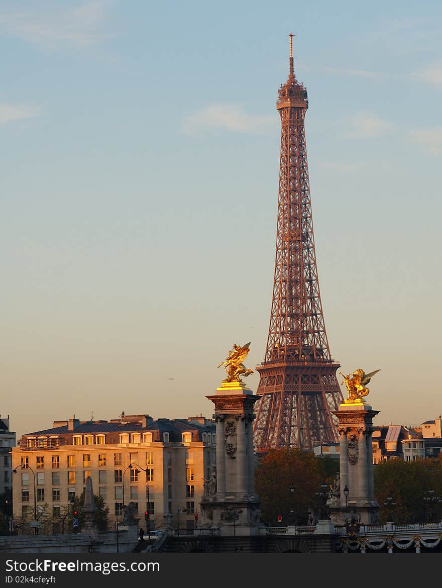 Eiffel Tower at Dawn, Paris, France