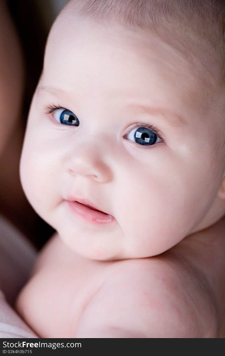 Closeup portrait of little baby