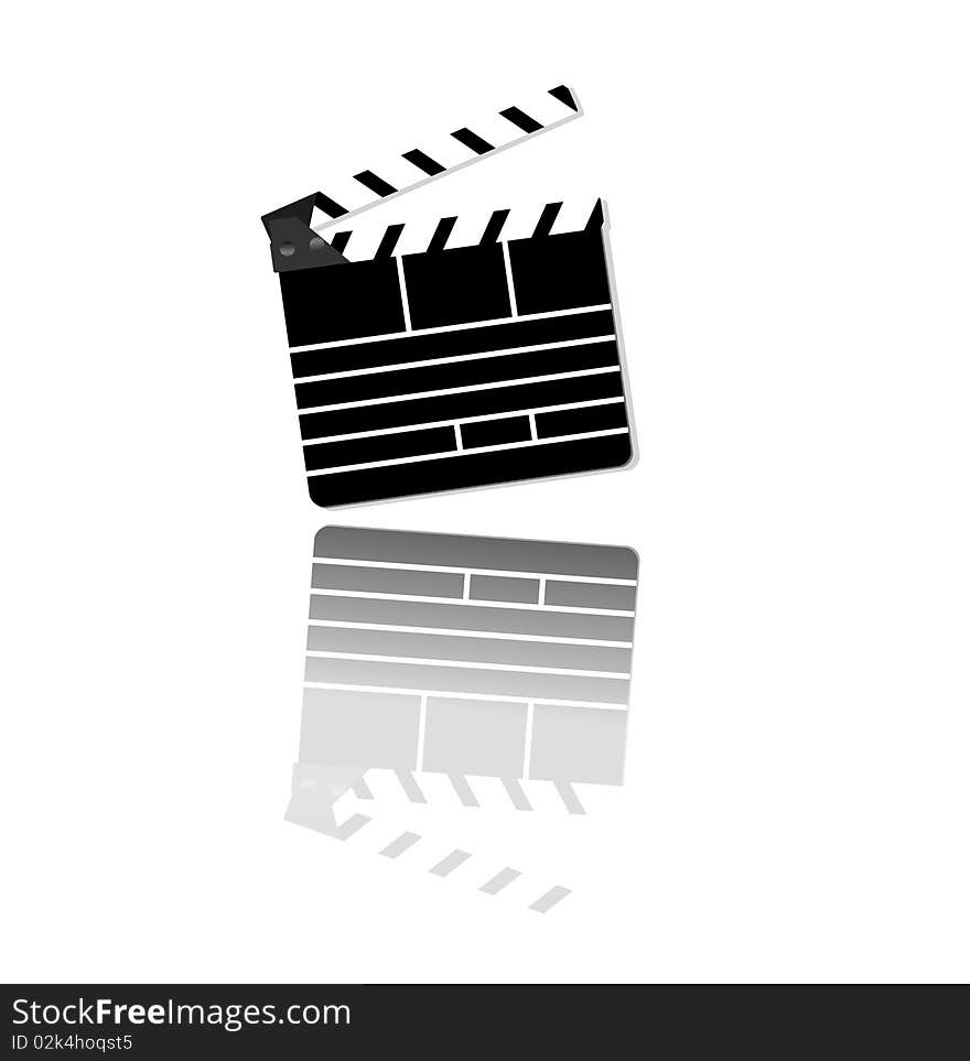 Vector color  clapper board. objects. Vector color  clapper board. objects