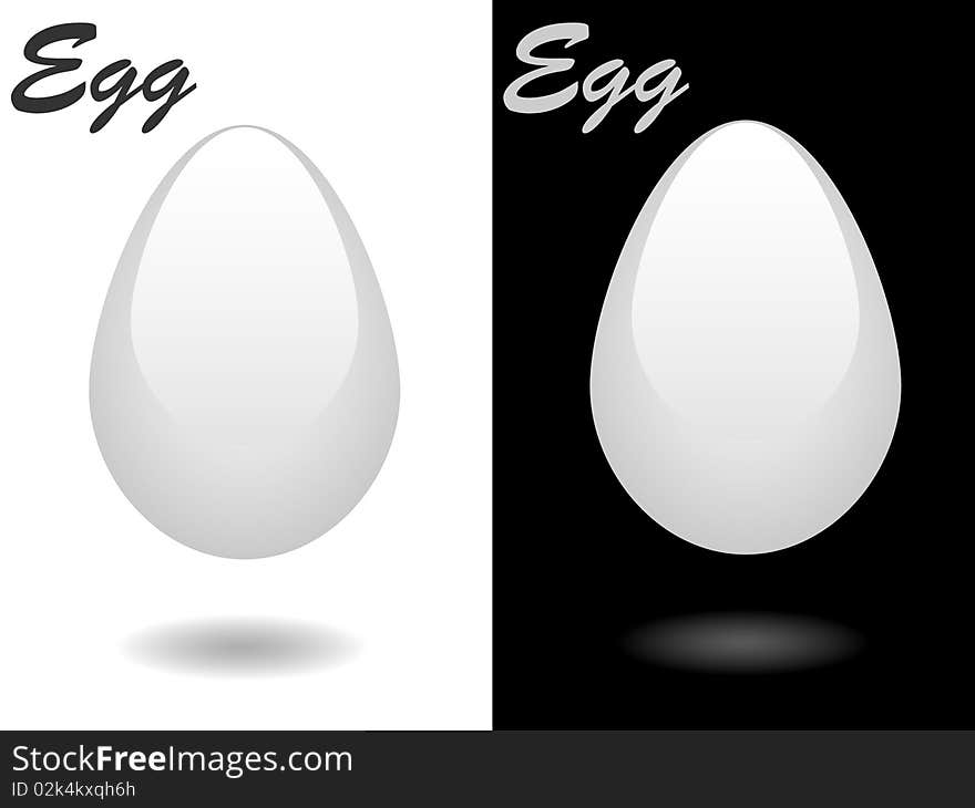 Vector, white, glossy egg for any use. Vector, white, glossy egg for any use