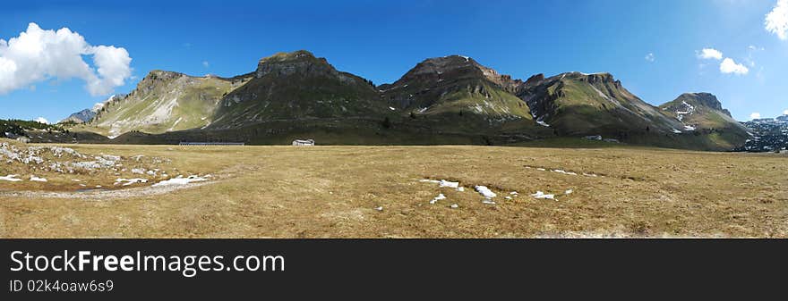 A fantastic panoramic of the \Eternal plain\, one of the best place of the National Park of Dolomites. A fantastic panoramic of the \Eternal plain\, one of the best place of the National Park of Dolomites.