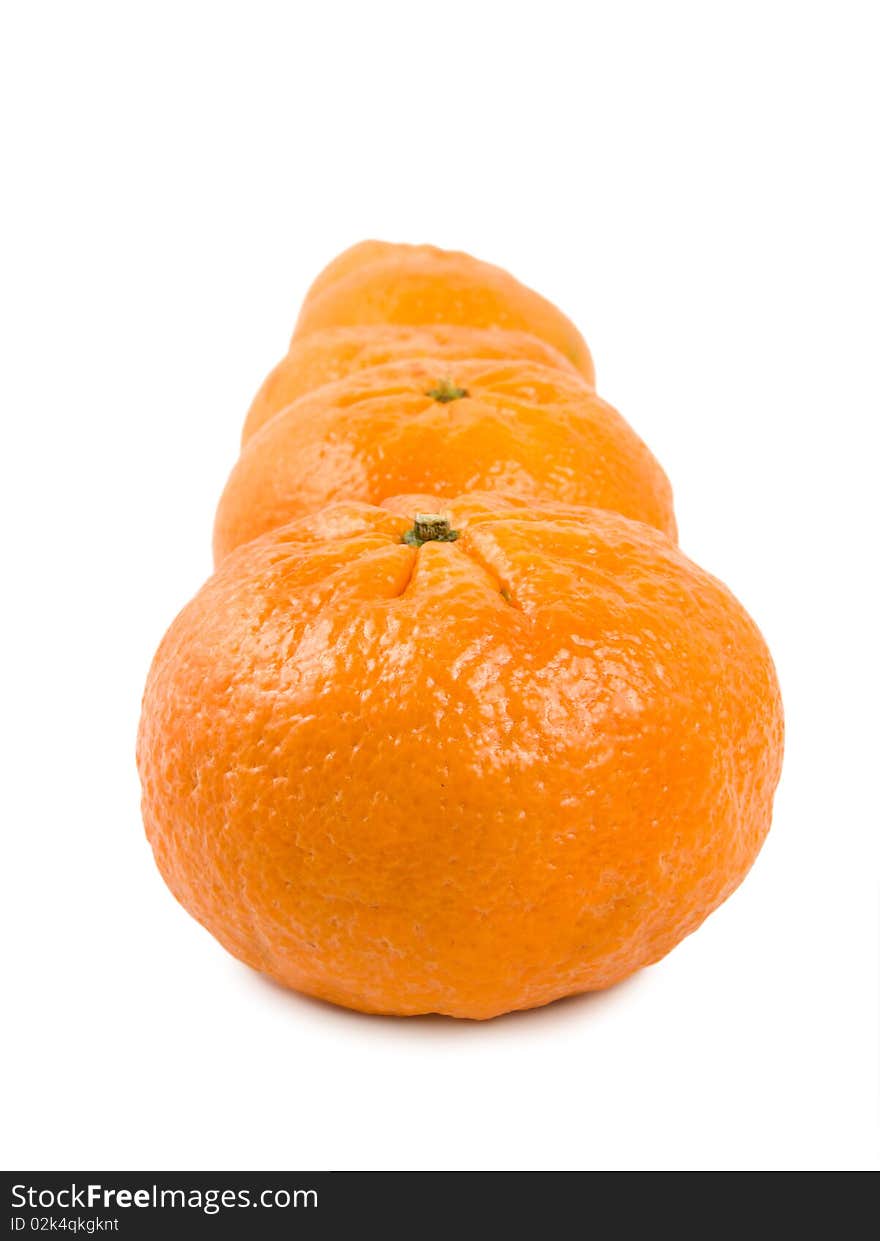 A large group of mandarin isolated on a white background