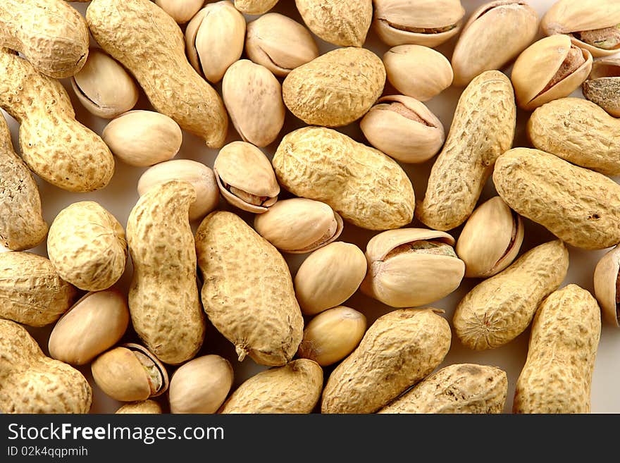 Peanut and pistachio background