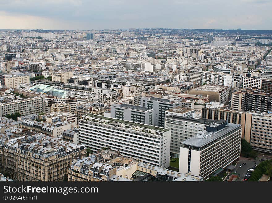 Panorama Of Paris. View From Eiffel Tower