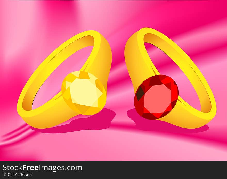 Couple rings,  illustration, AI file included