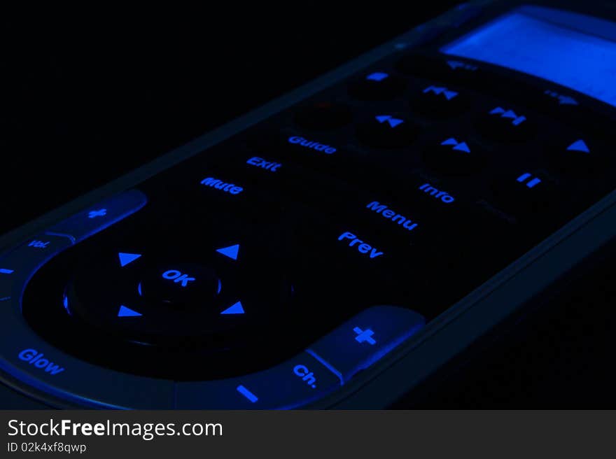 Close up of a remote control with lights. Close up of a remote control with lights