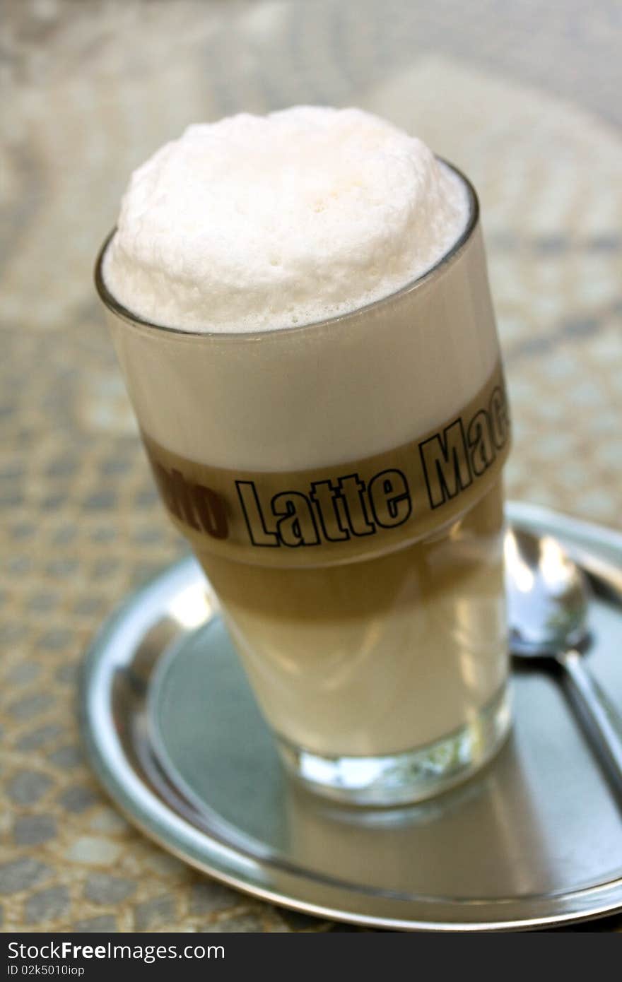 Big Mug,Coffee Latte Macchiato in a Glass