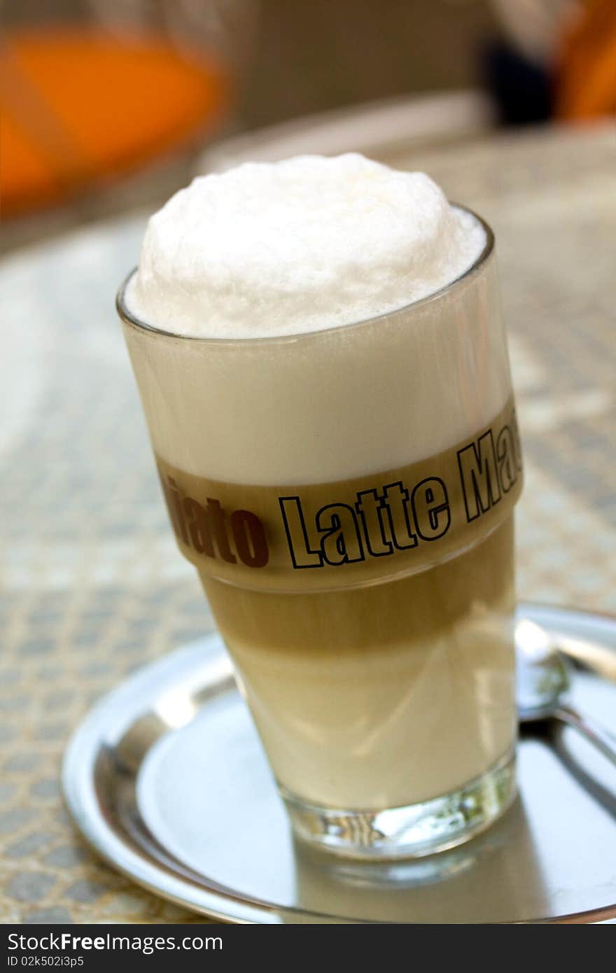 Coffee Latte Macchiato in a glass