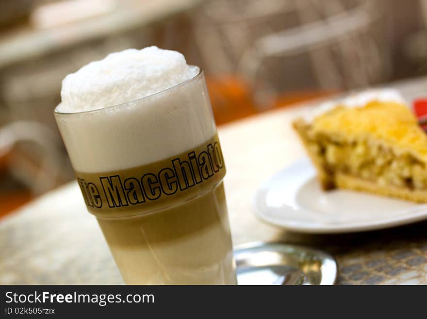 Coffee Latte Macchiato In A Glass