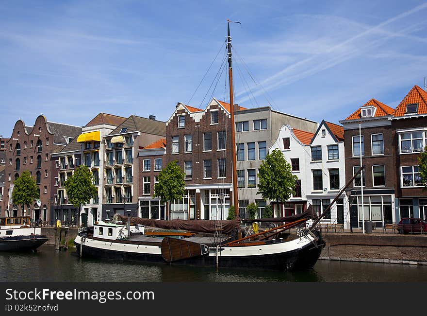 View over delfshaven nearby rotterdam. View over delfshaven nearby rotterdam