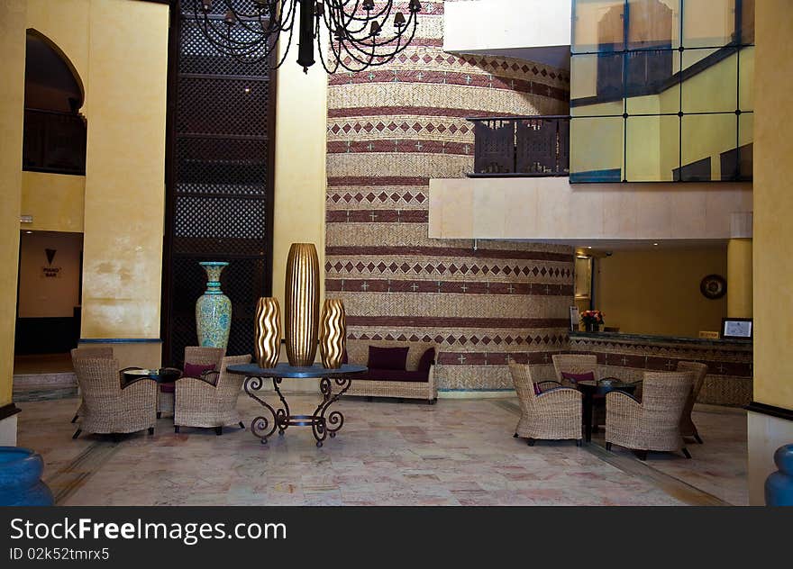 Hotel entrance hall in morocco style (photo). Hotel entrance hall in morocco style (photo)