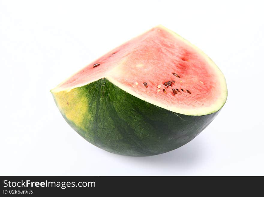 Piece of watermelon on white background