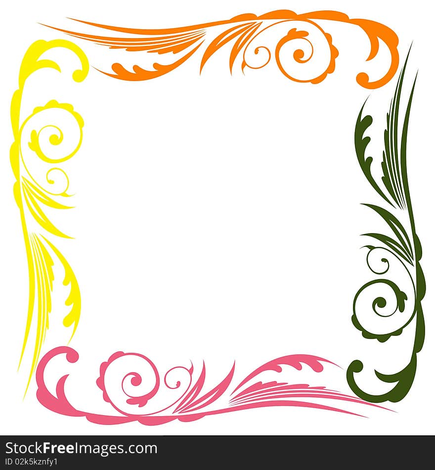 Illustration of photo floral frame. Vector