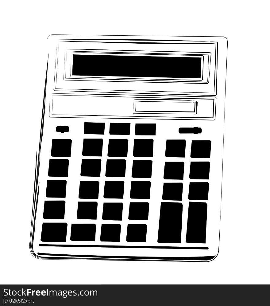 Illustration of cartoon illustration calculator. Vector