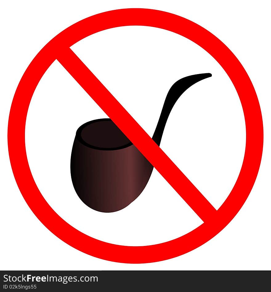 Illustration of sign stop smoke tobacco. Vector