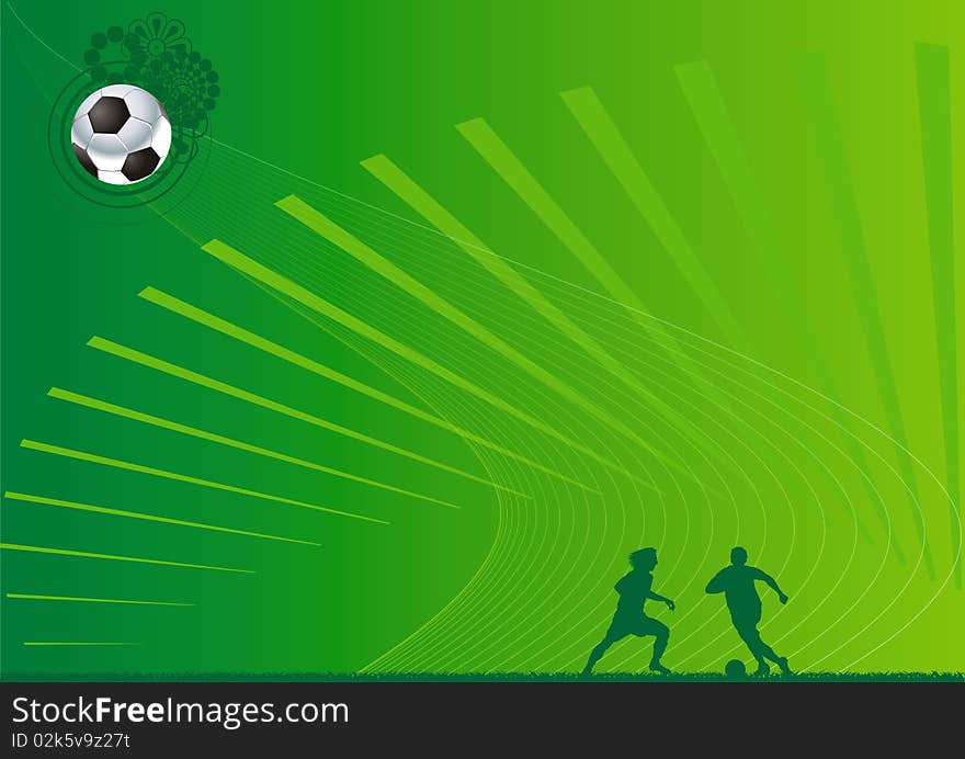 A colorful background illustration having soccer players playing on the field. A colorful background illustration having soccer players playing on the field