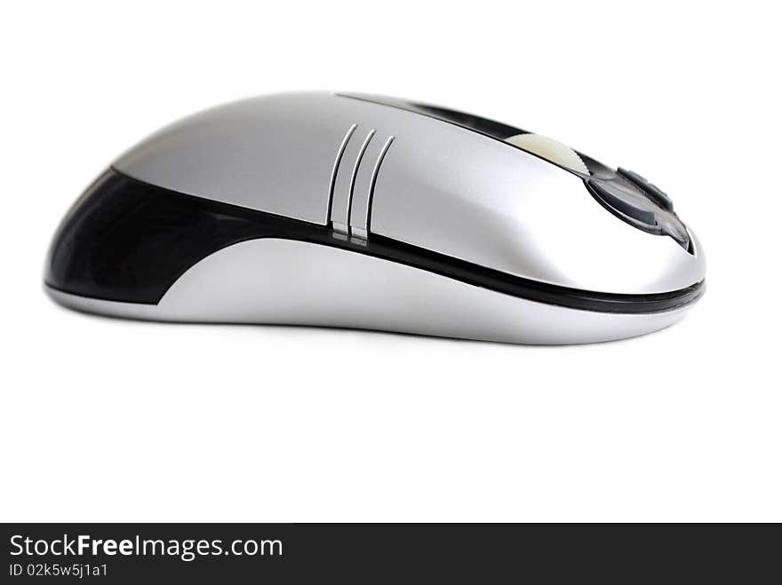 A wireless mouse isolated on white with clipping path.