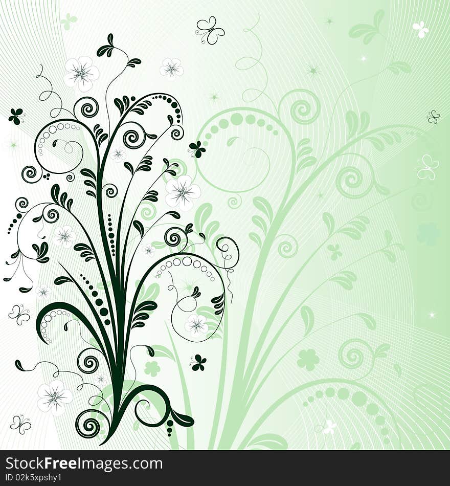 Green floral frame