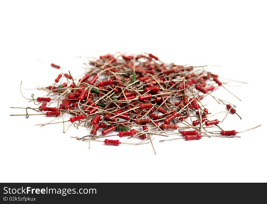 Resistance resistors on a white background