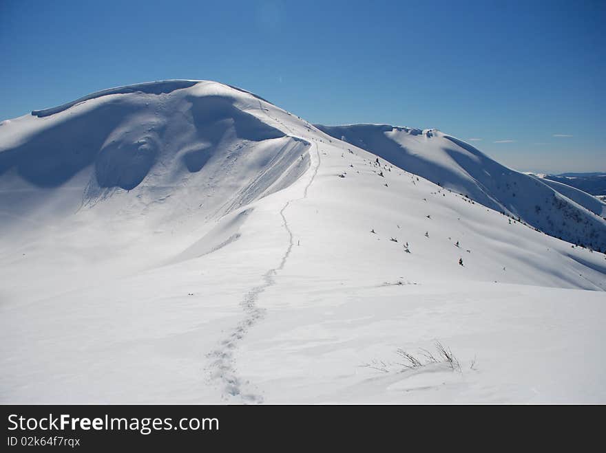 Track in mountains.