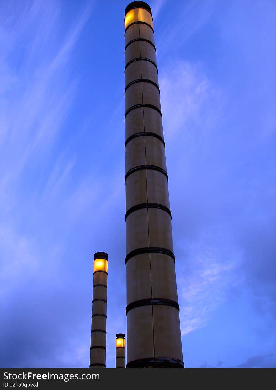 Light Towers In Barcelona