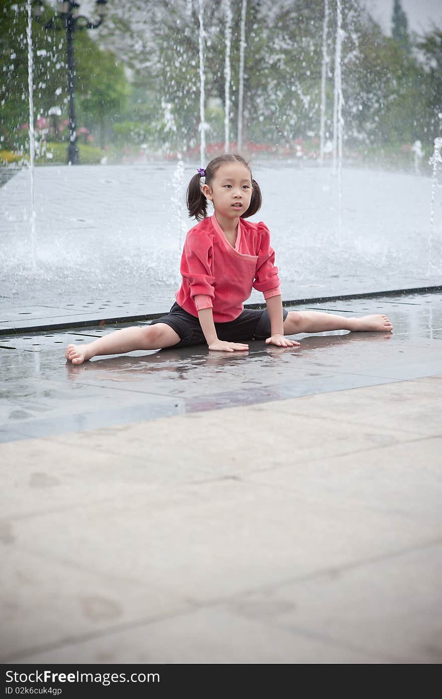 Danceing asian girl in red. Danceing asian girl in red.