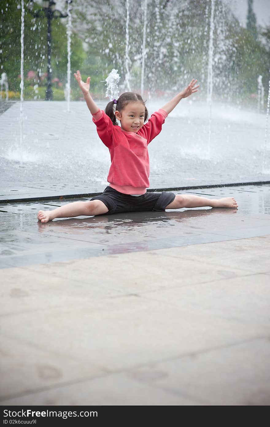 Danceing Chinese Girl In Red