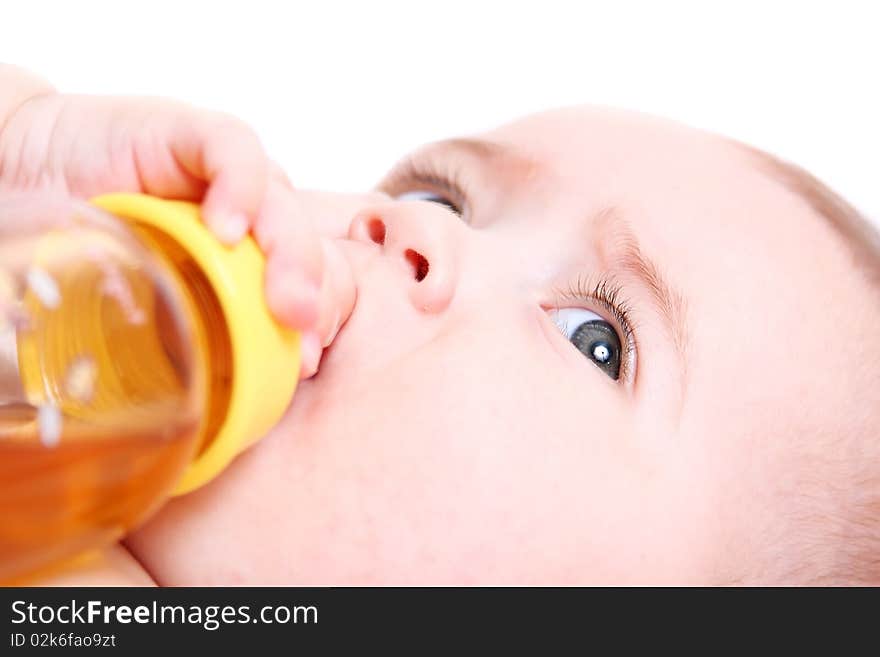 Baby drinking from a bottle