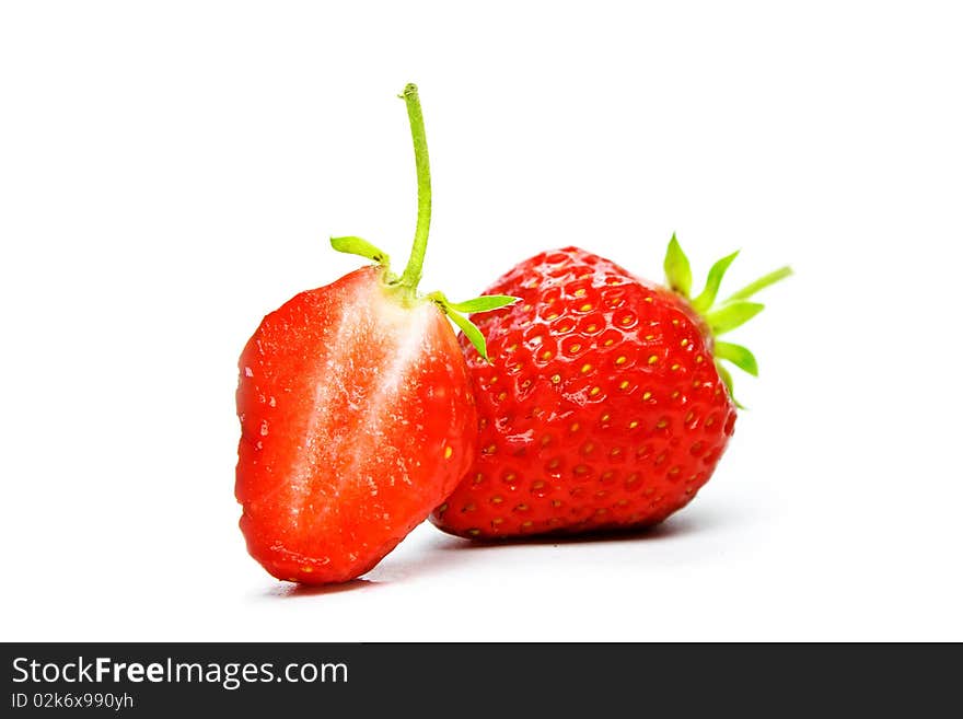 Isolated strawberry on a white background