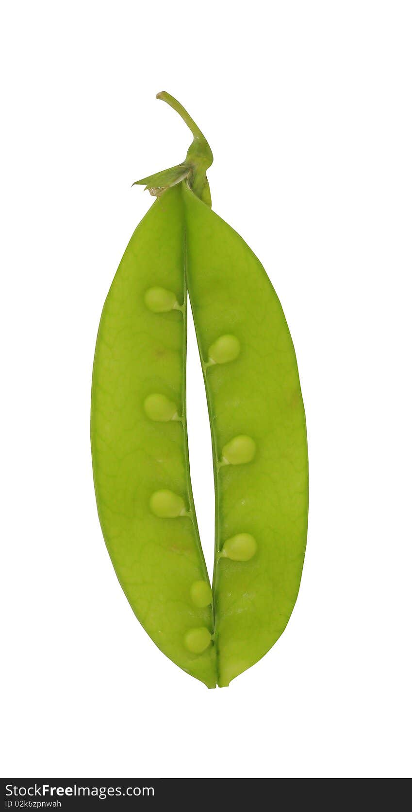 Green peas on white background