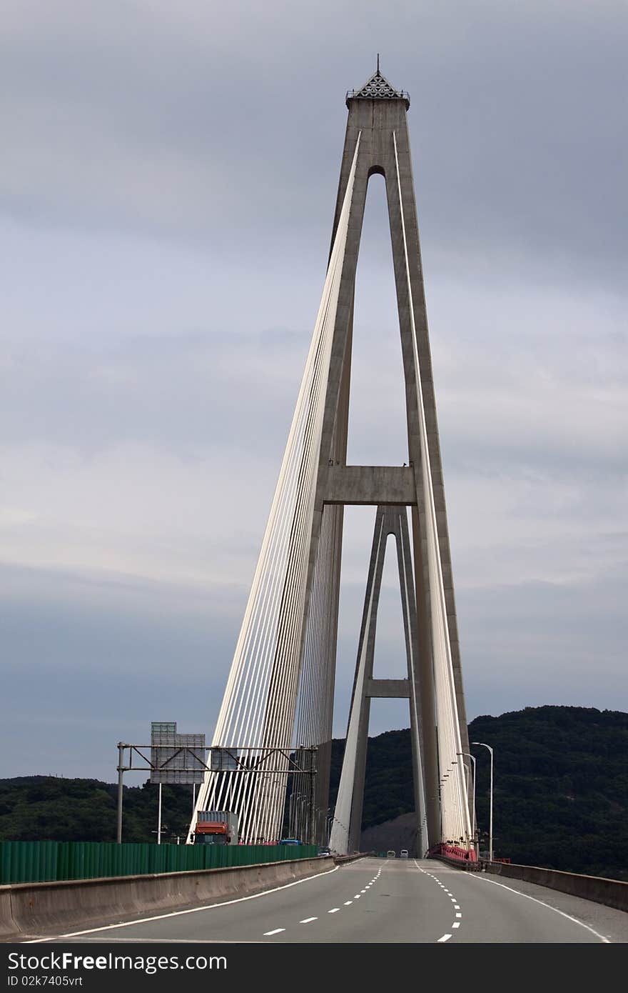 The cable-stayed bridge in Fuzhou city of China