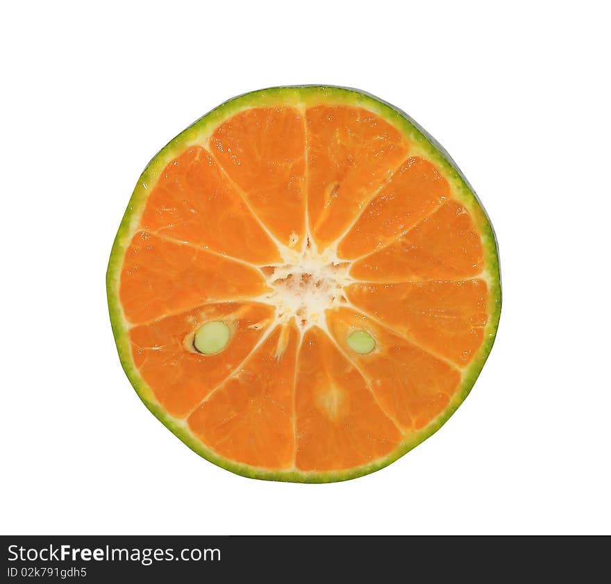 Orange on the white background